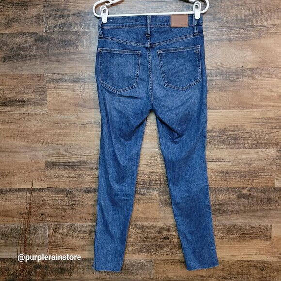 Madewell Jeans 30 Skinny Button Fly 10" High Rise Medium Dark Tummy Control - Picture 2 of 11